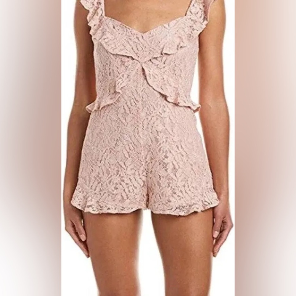 BCBGeneration Pink Lace Romper